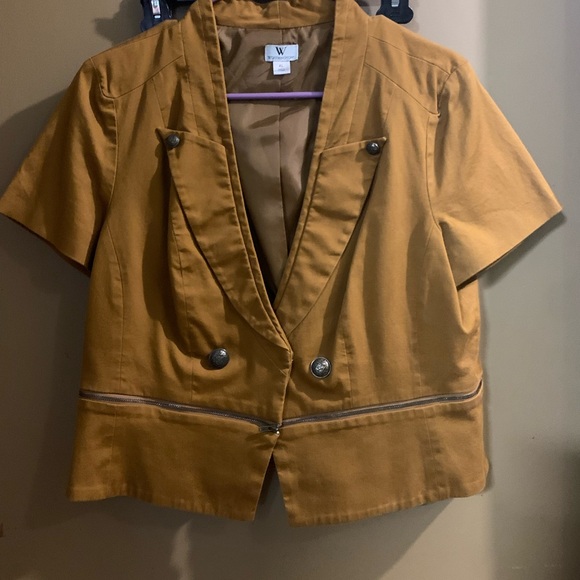 Women's Mustard Short Sleeve Jacket - Picture 1 of 4